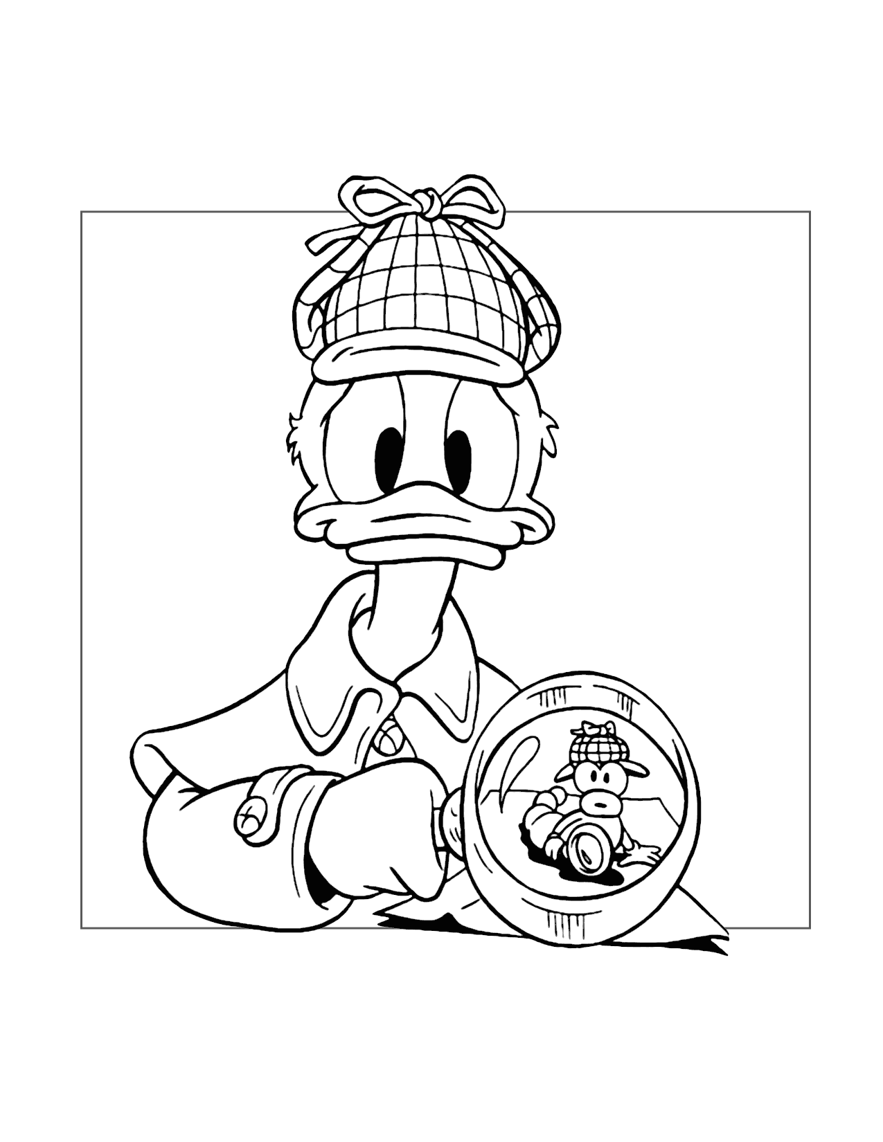 Sherlock Duck Coloring Page