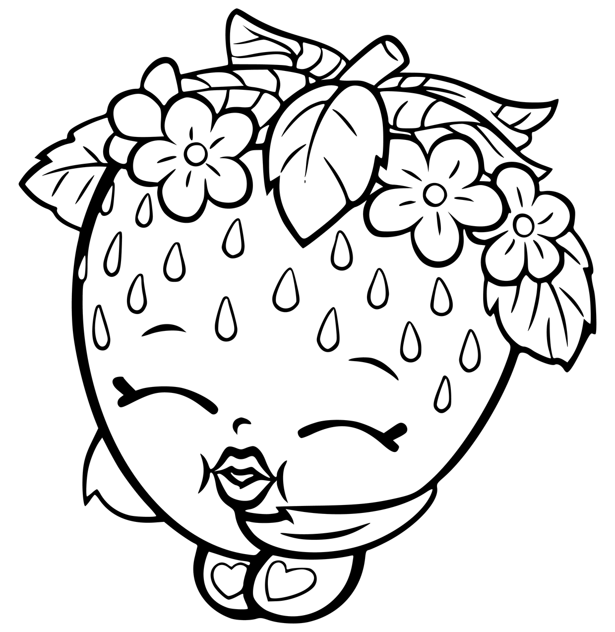 Shopkins Coloring Pages - Strawberry Kiss