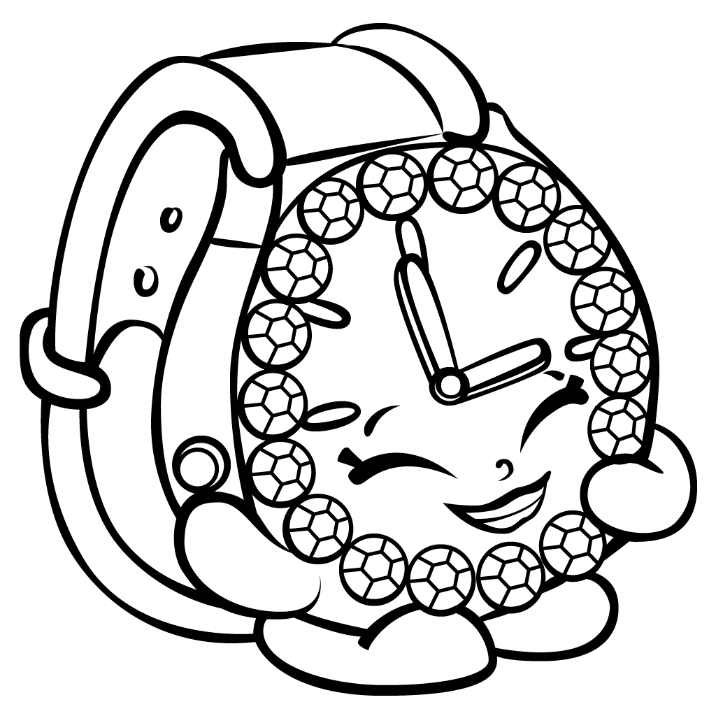 Shopkins Coloring Pages - Ticky Tock