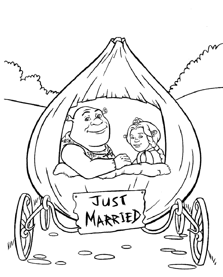 Shrek Wedding Coloring Page