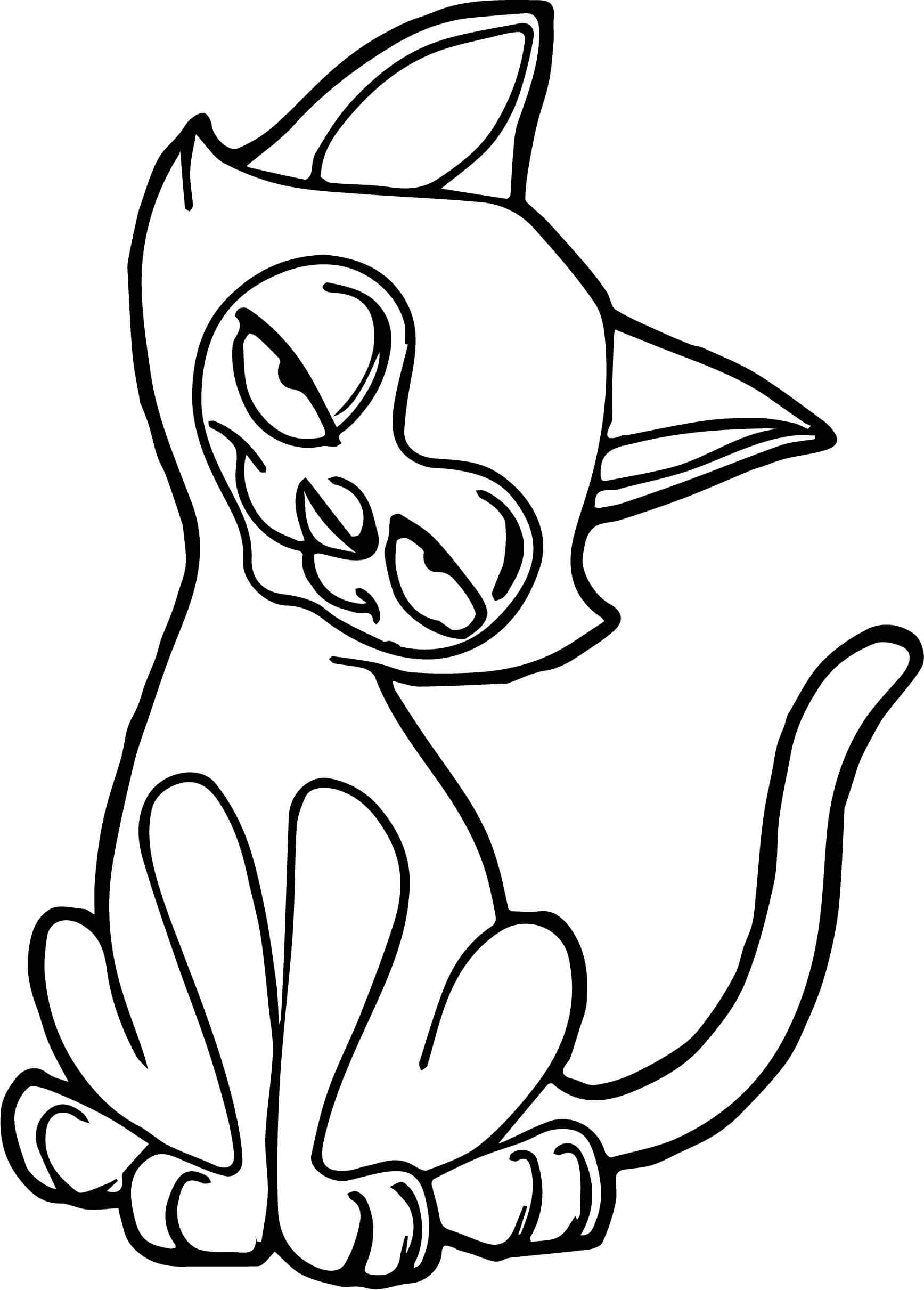 Sideways Cat Coloring Page