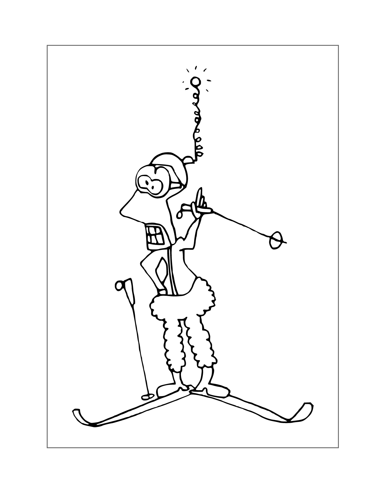 Silly Skiier Coloring Page