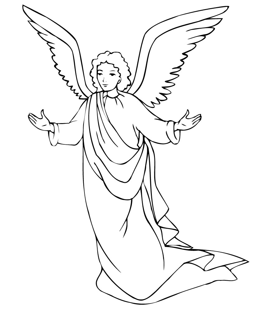 Simple Angel Coloring Page