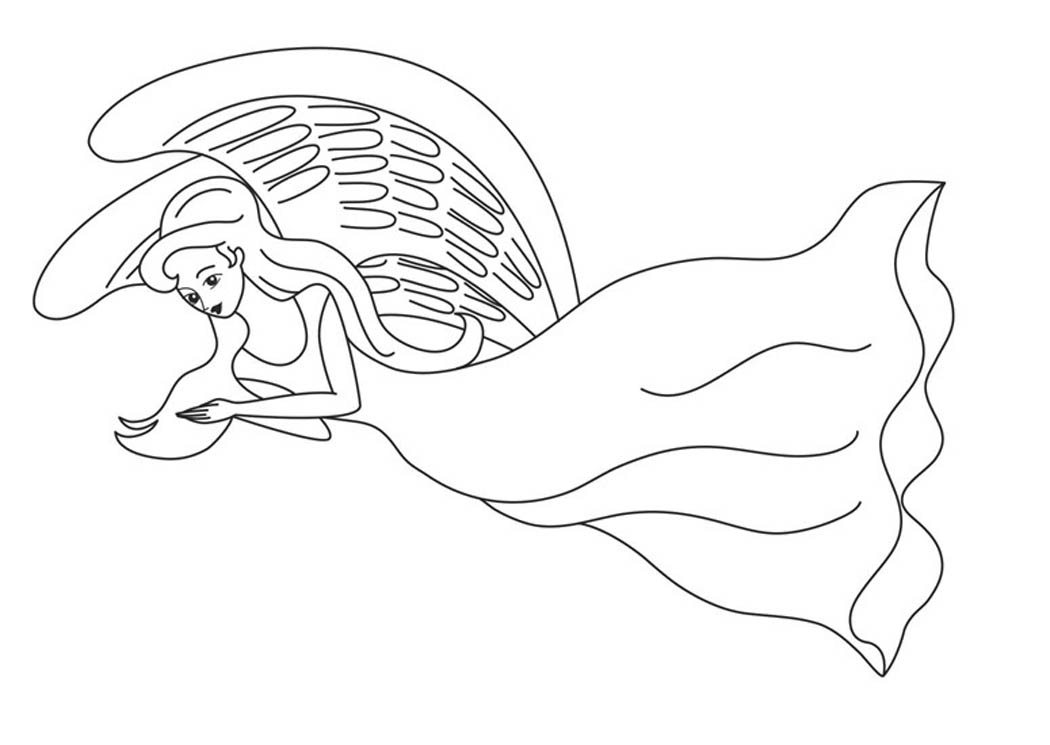 Simple Angel Coloring Pages Free
