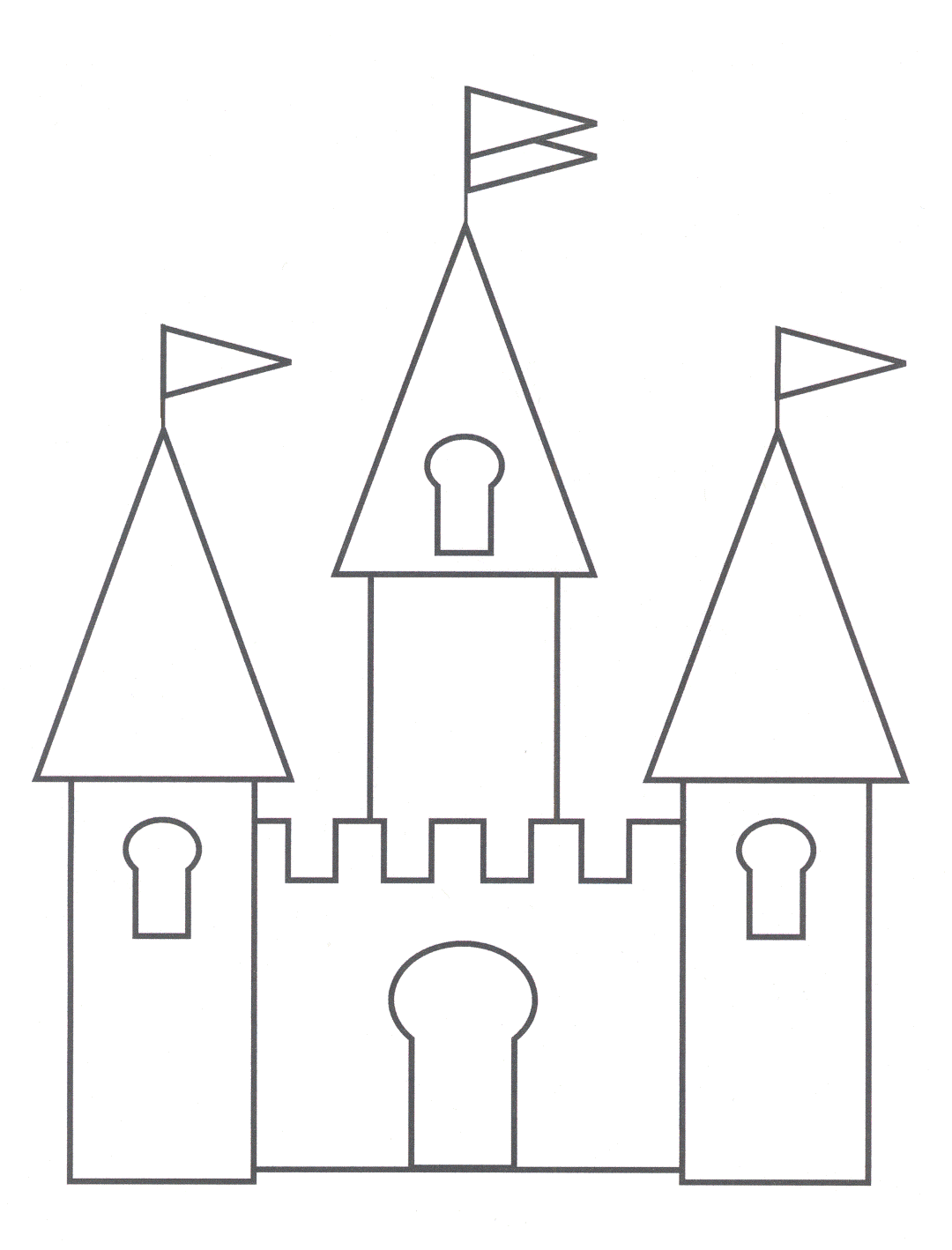 Simple Castle Coloring Page