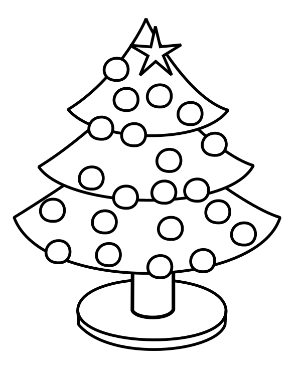 Simple Christmas Tree Coloring Pages