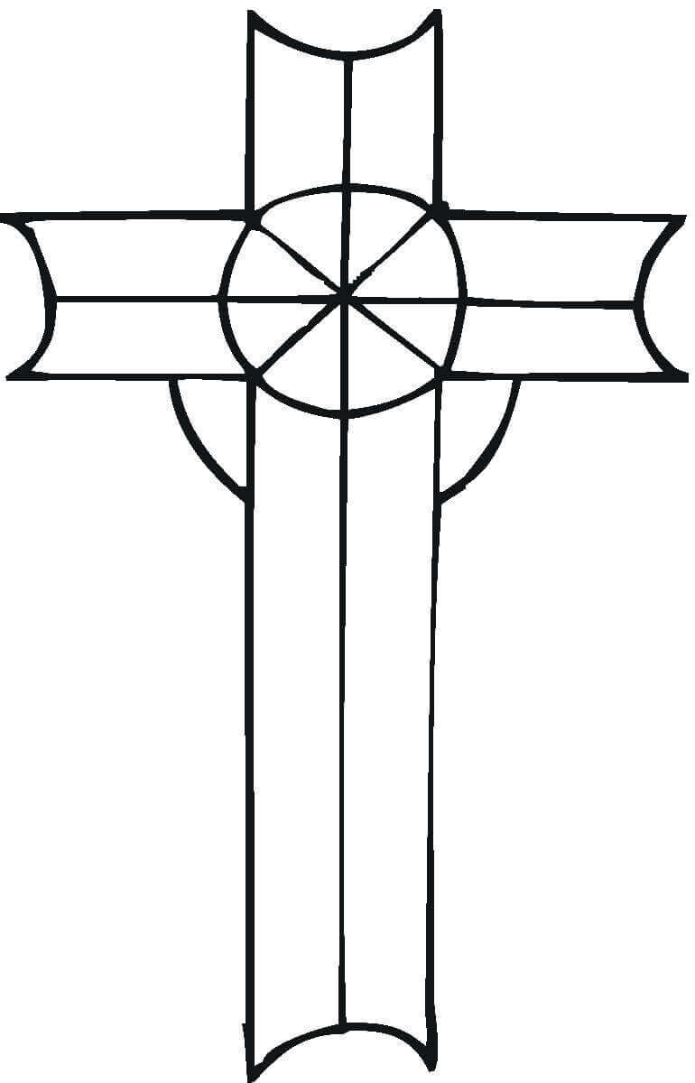 Simple Cross Coloring Page