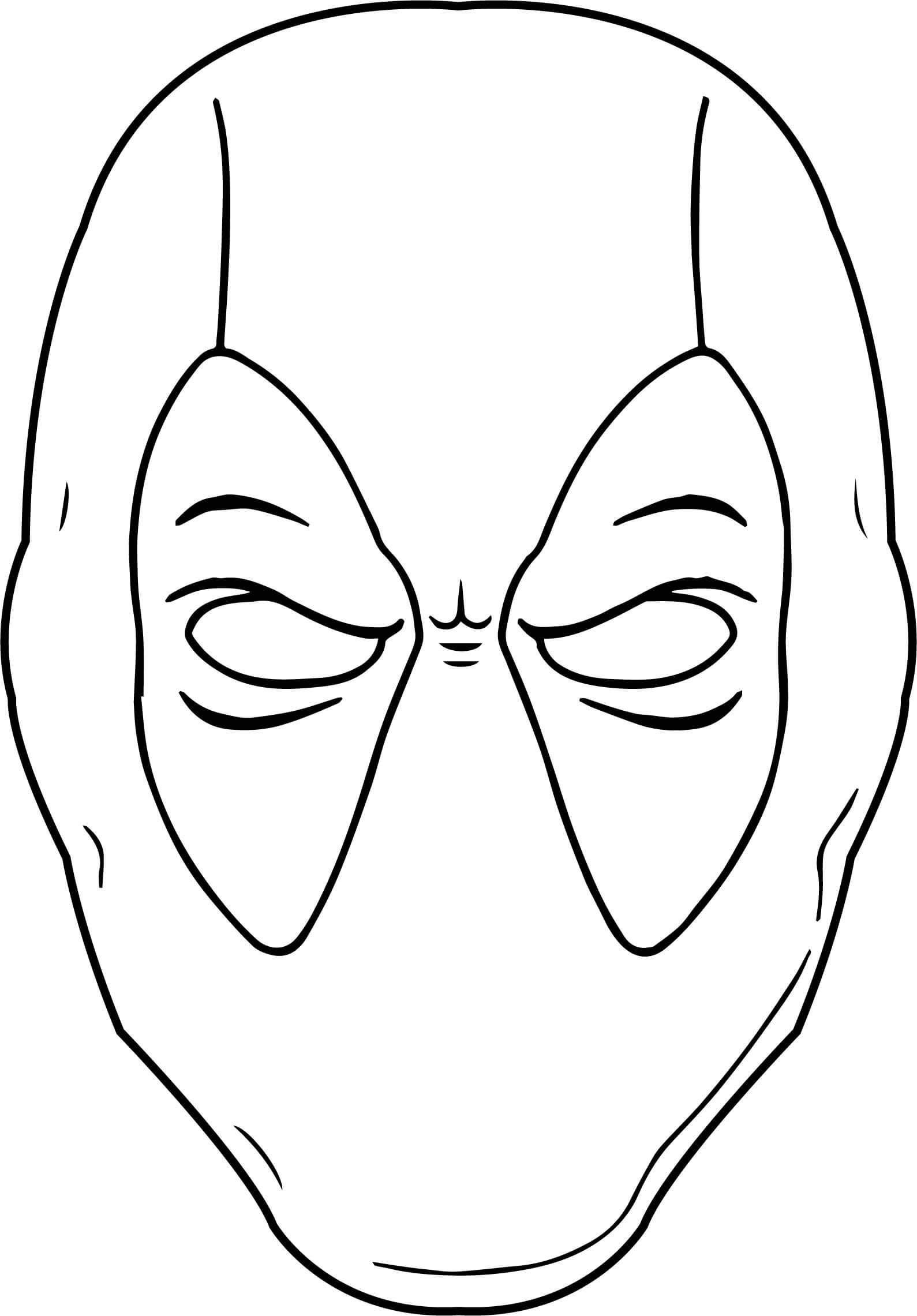 Simple Deadpool Mask Coloring Page