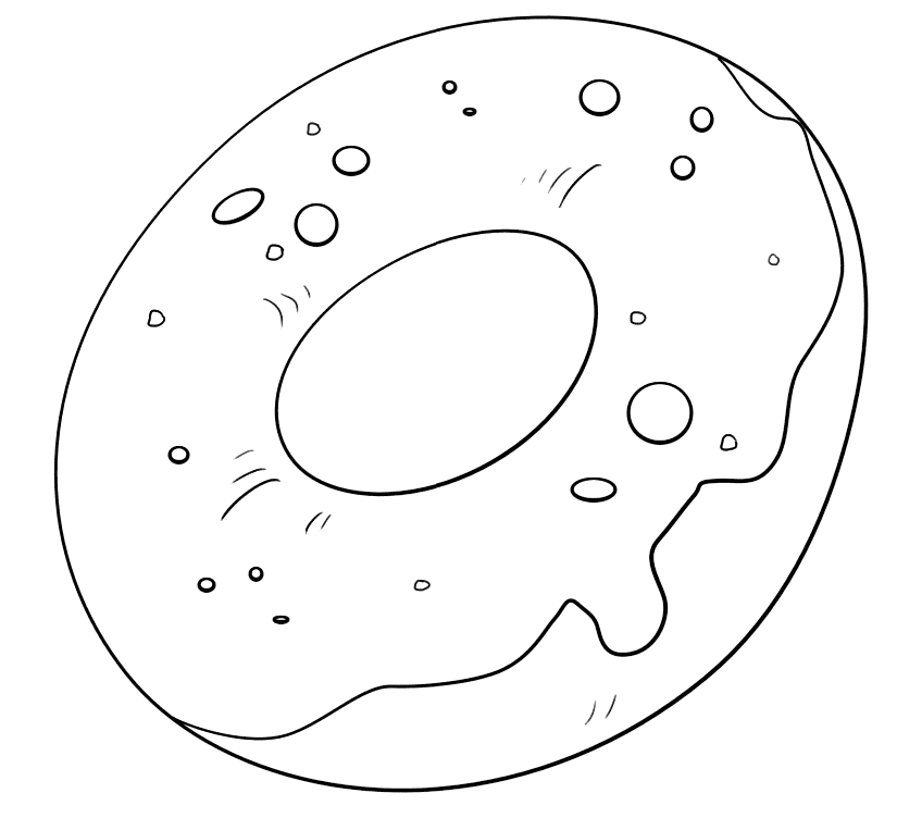 Simple Donut Coloring Page