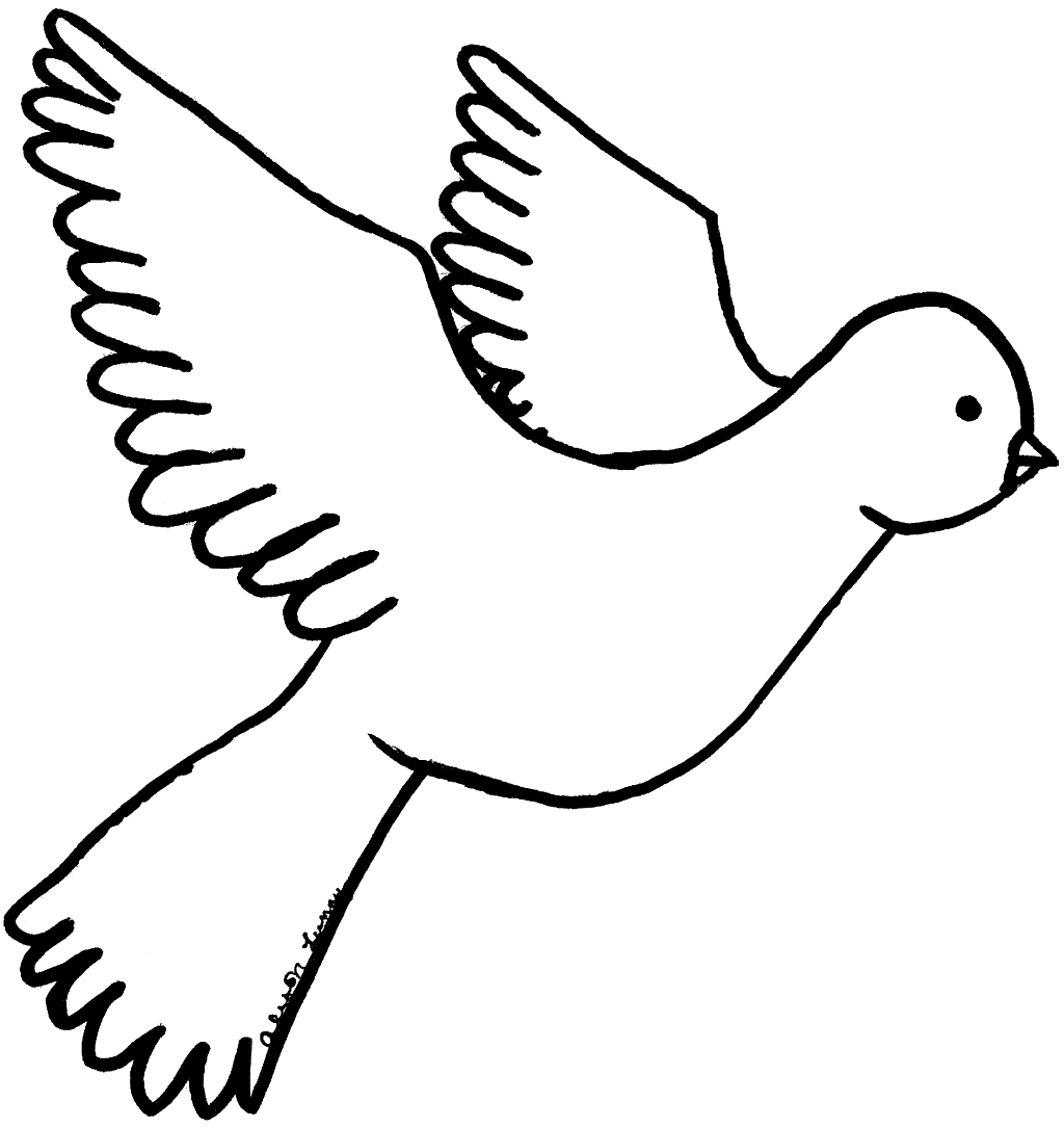 Simple Dove Coloring Pages