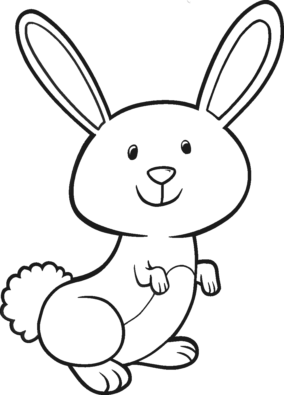 Simple Easter Bunny Coloring Page
