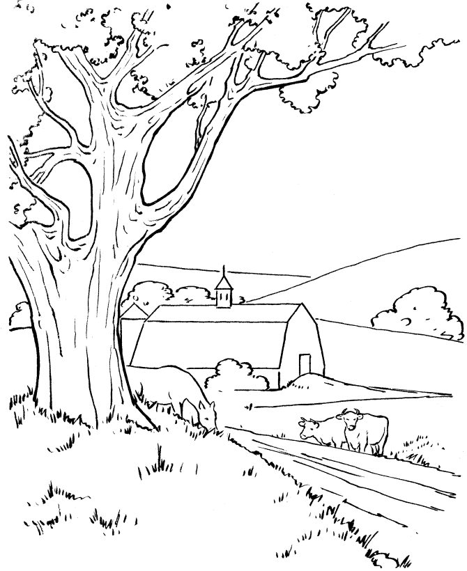 Simple Farm Barn Coloring Pages
