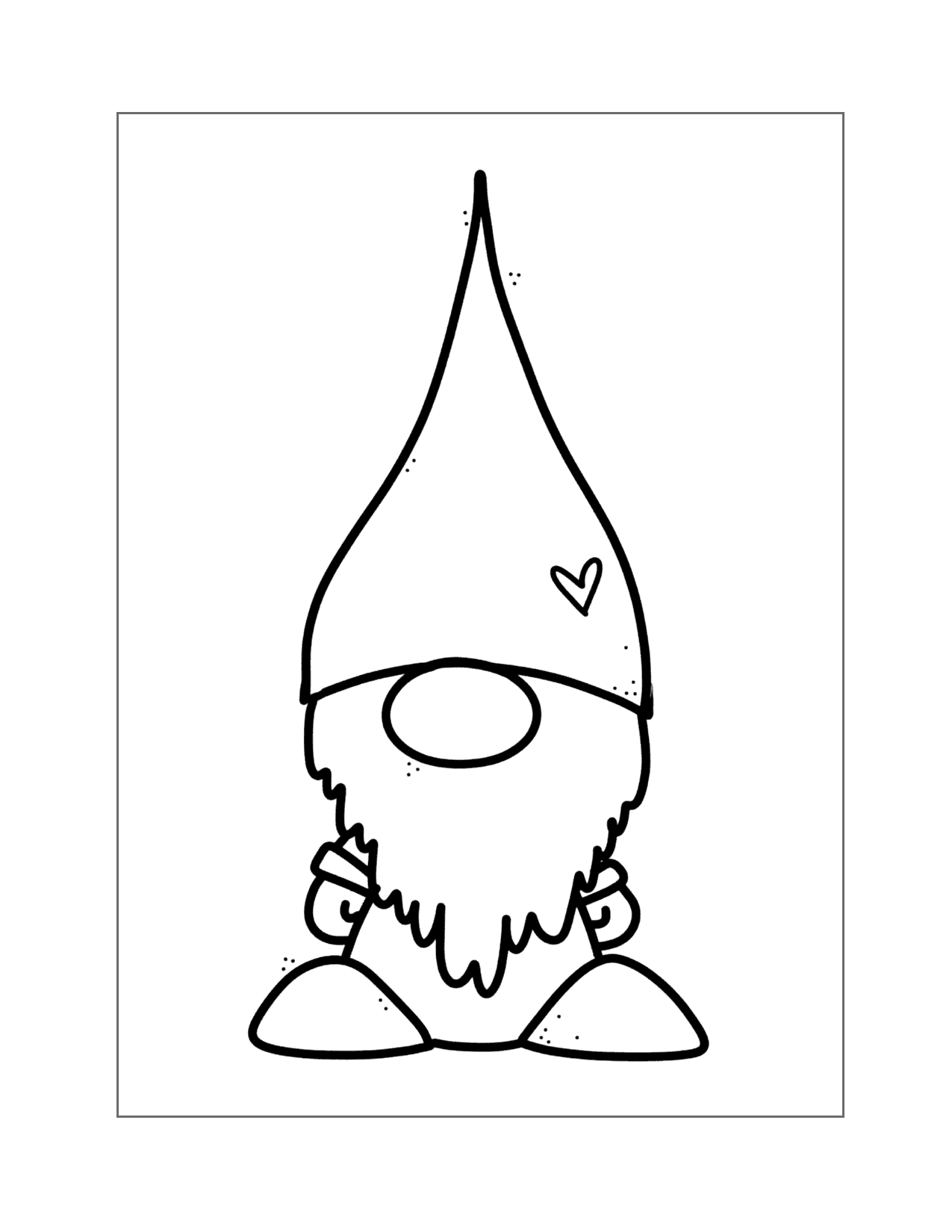 Simple Gnome Coloring Page