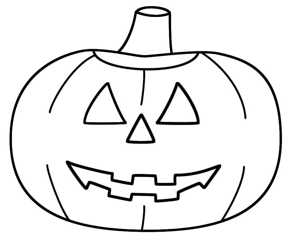 Simple Halloween Pumpkin Coloring Page