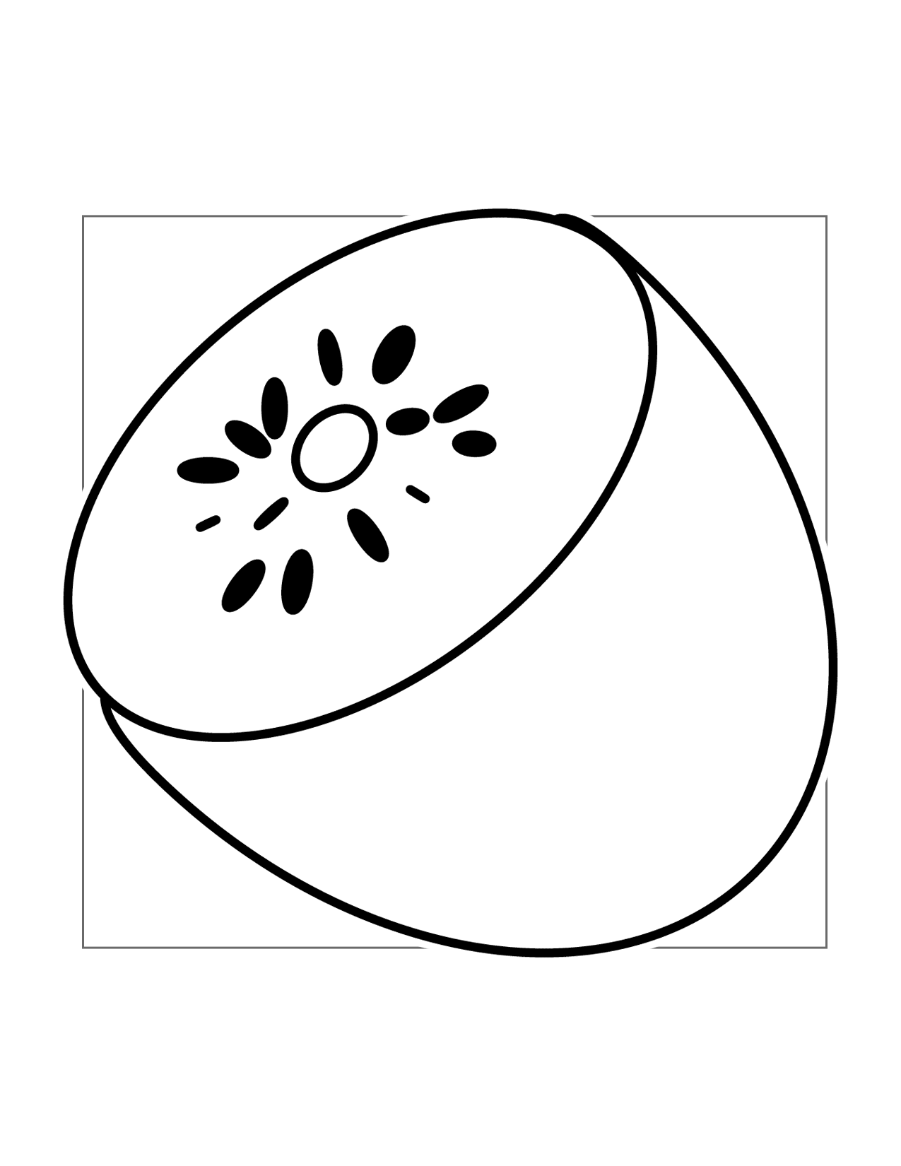 Simple Kiwi Coloring Page