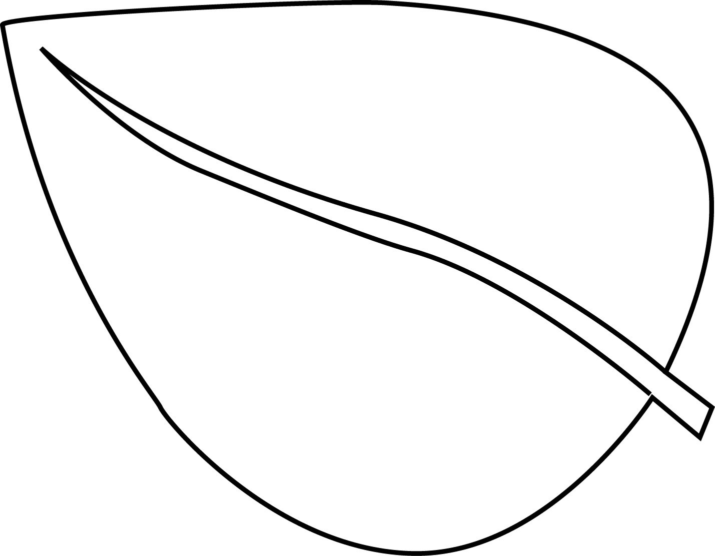 Simple Line Art Leaf To Color