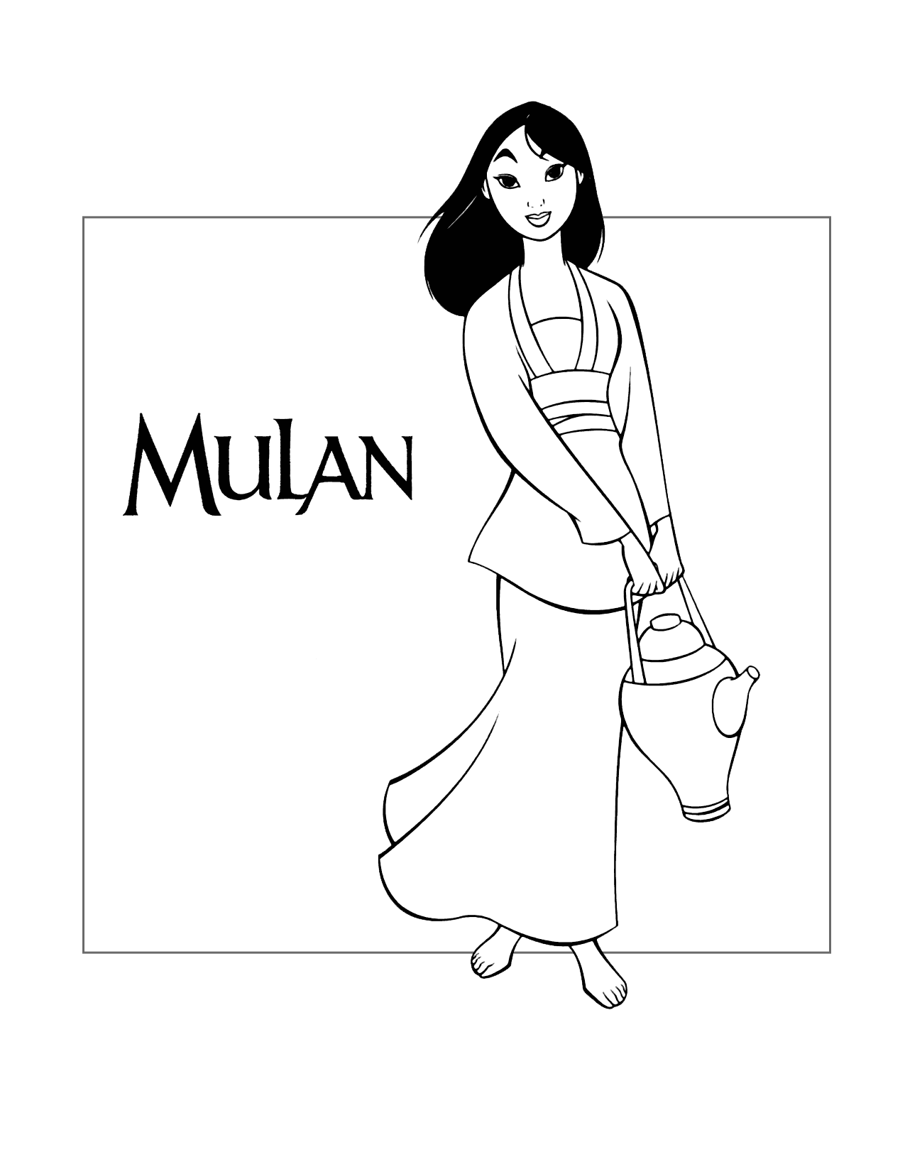 Simple Mulan Coloring Page