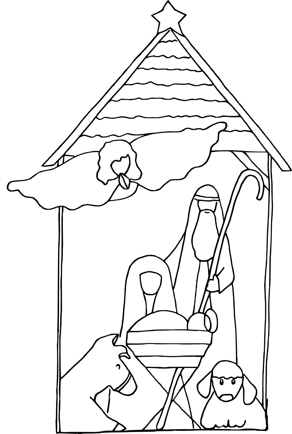 Simple Nativity Coloring Pages
