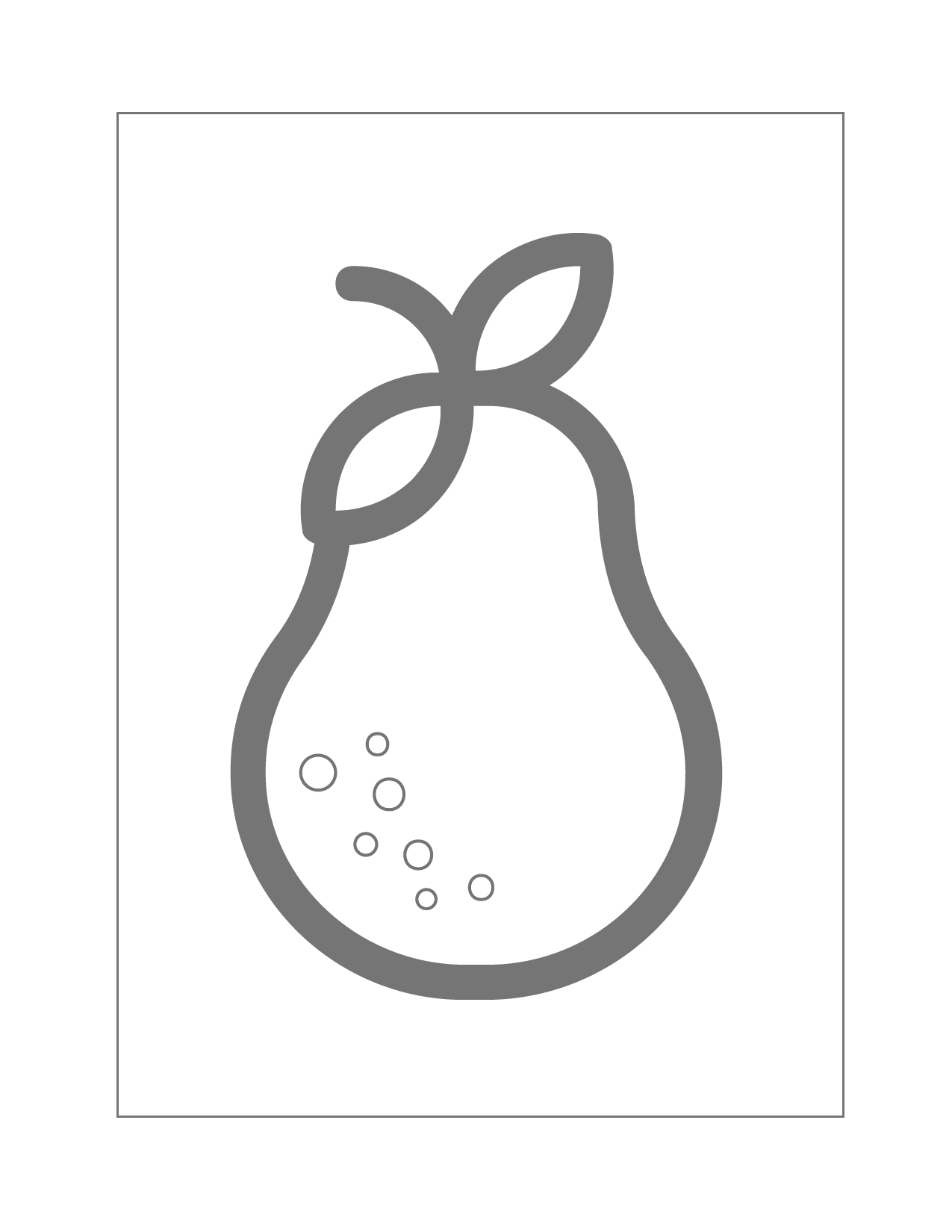 Simple Pear Coloring Page