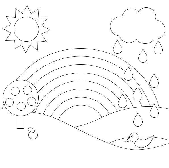 Simple Rainbow Coloring Pages
