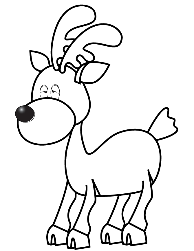 Simple Reindeer Coloring Pages