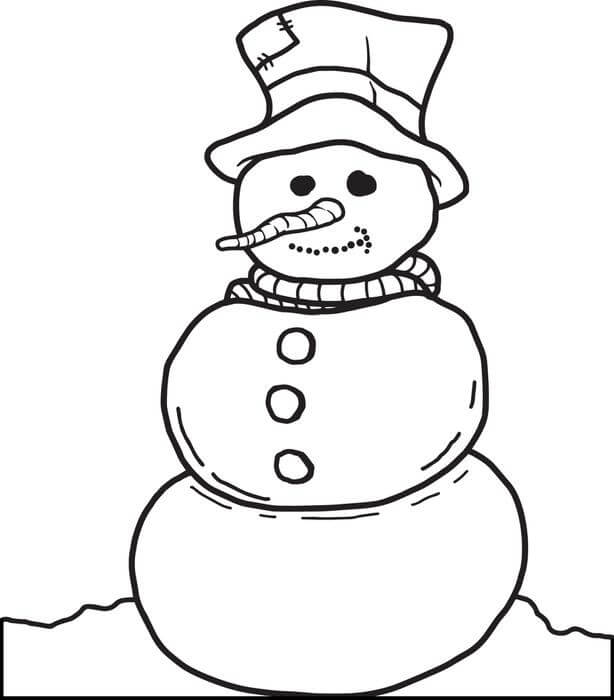 Simple Snowman Coloring Pages