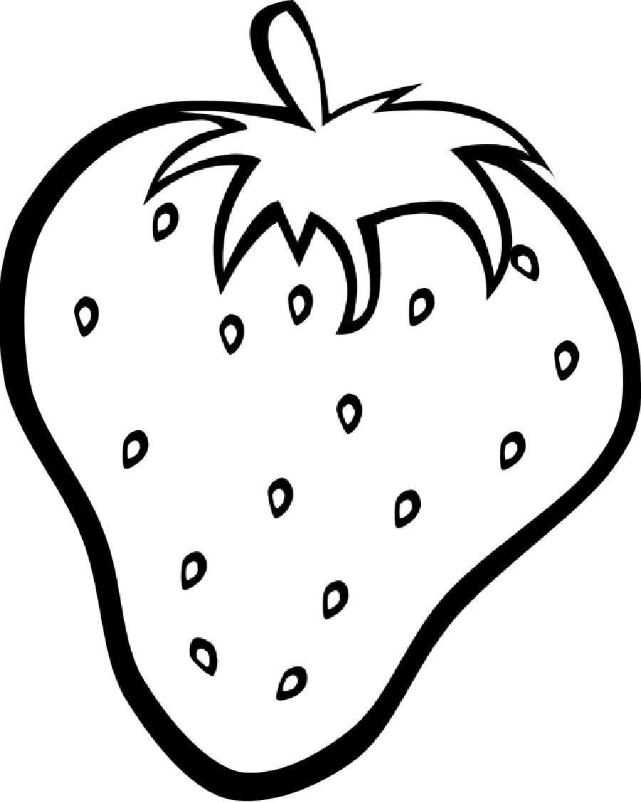 Simple Strawberry Coloring Page