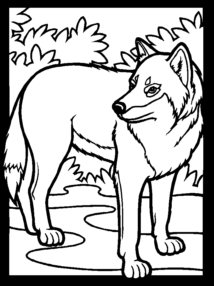Simple Wolf Coloring Pages