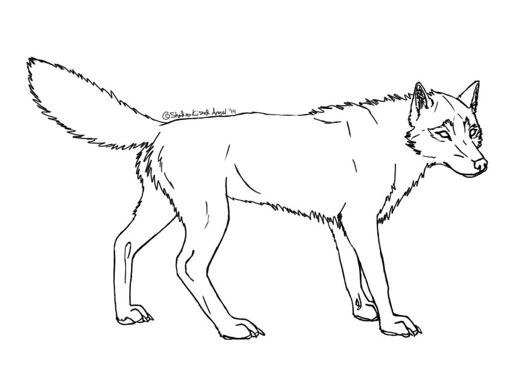 Simple Wolf Coloring Pages2
