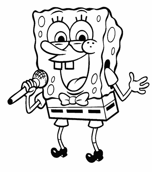Singing Spongebob Coloring Pages