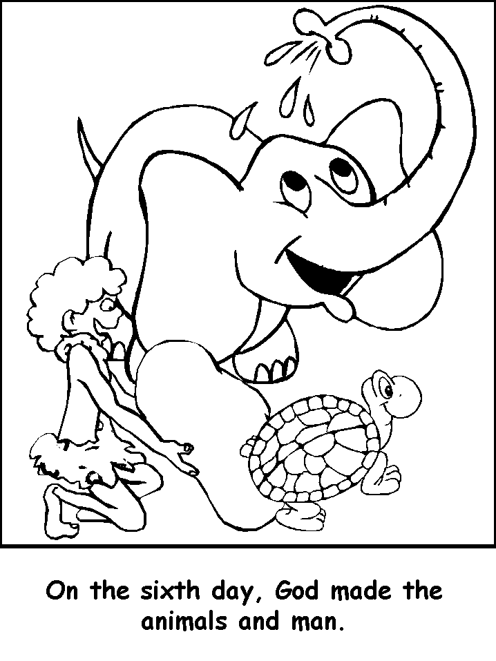Sixth Day Creation Coloring Pages