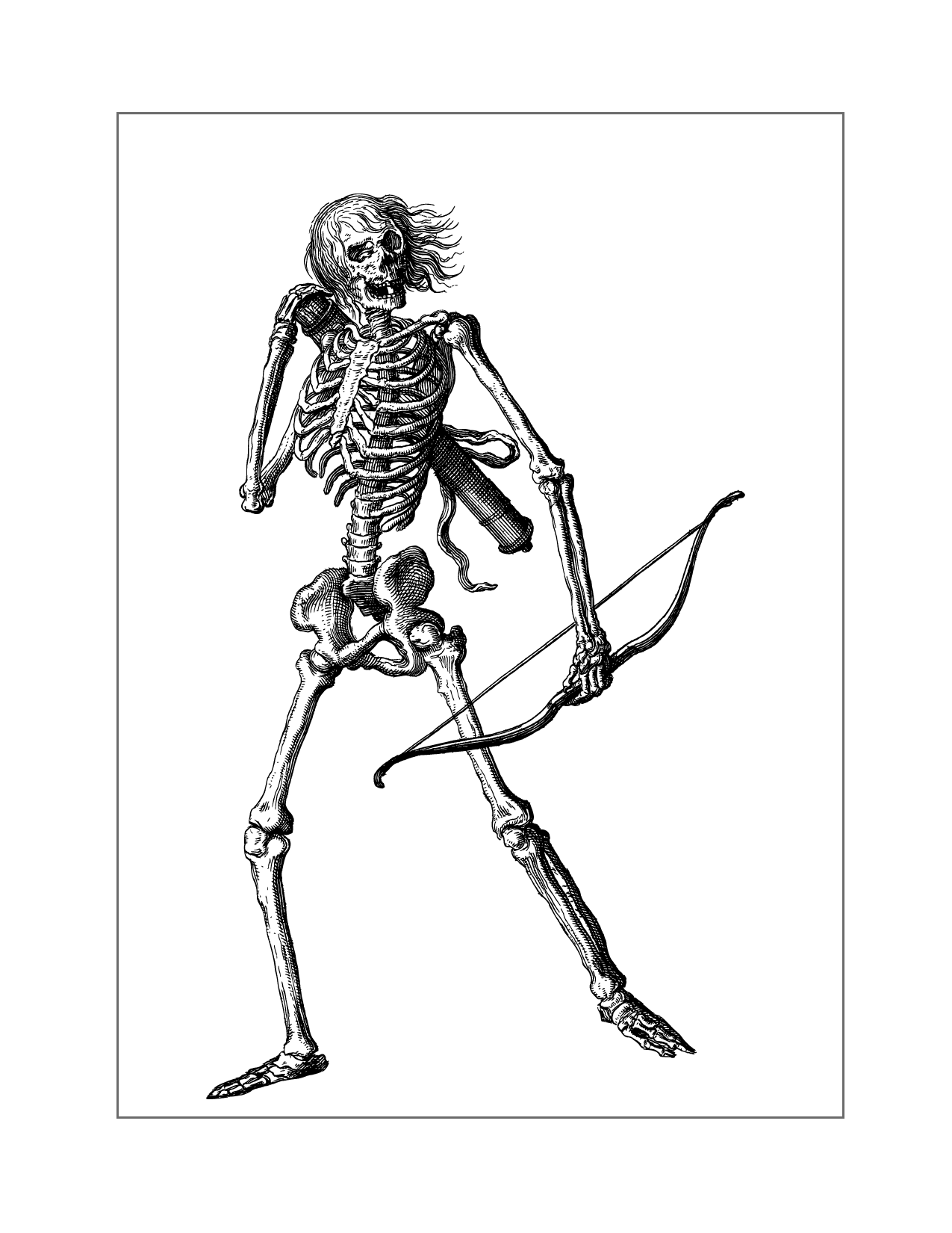 Skeleton Archer Coloring Page