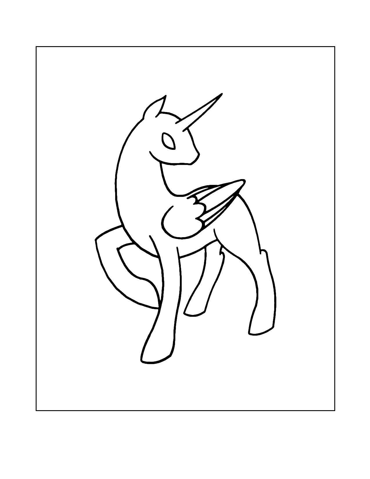 Sleek Young Alicorn Coloring Page