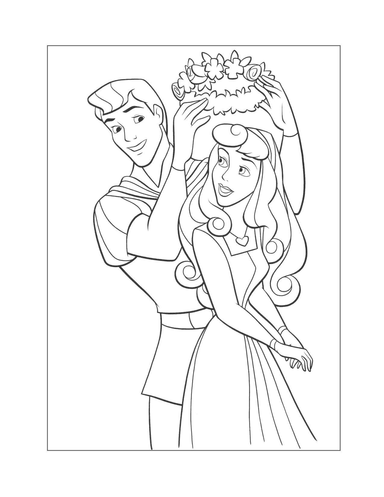 Sleeping Beauty Aurora And Phillip Coloring Page