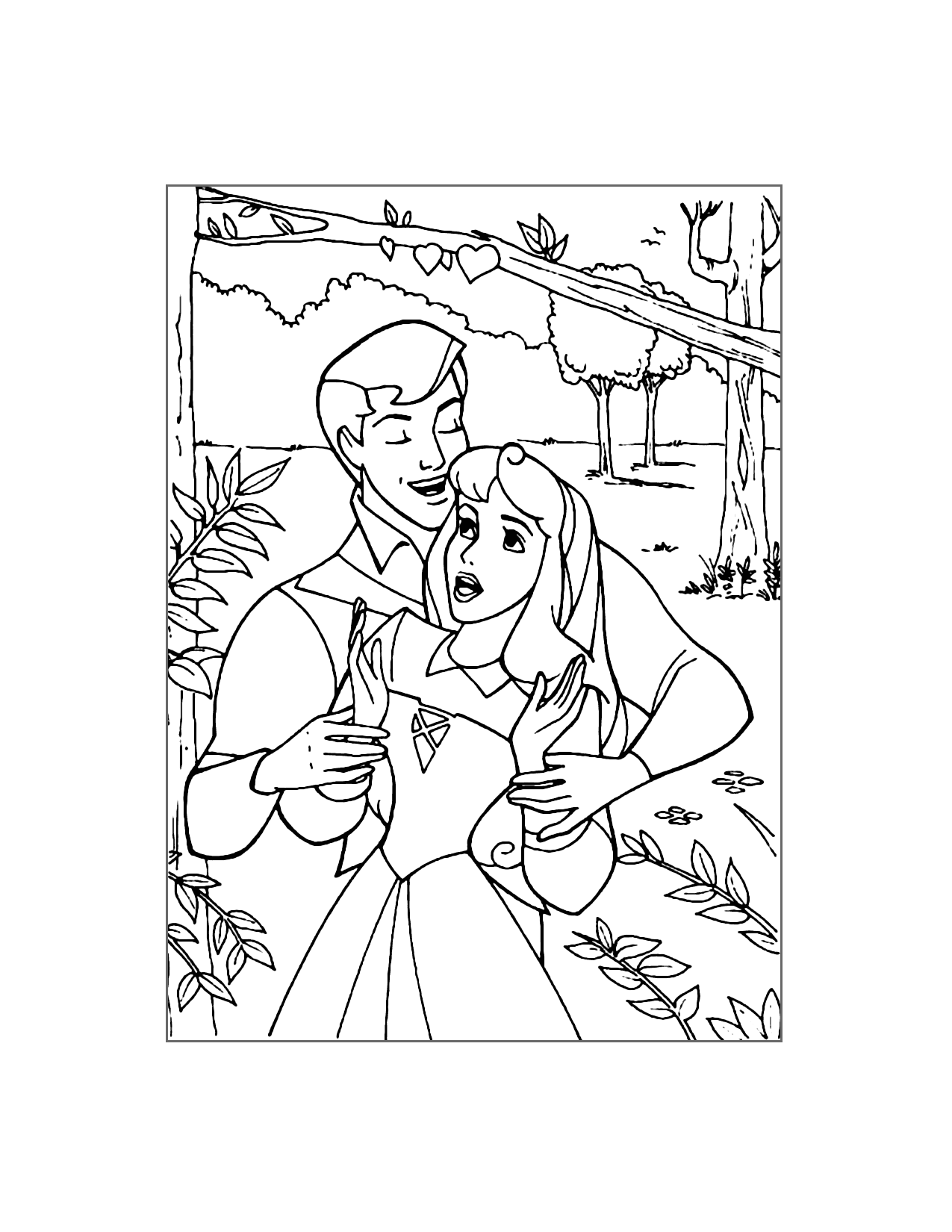 Sleeping Beauty Singing Coloring Page