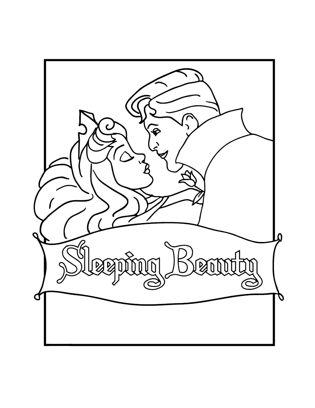 Sleeping Beauty Story Coloring Page