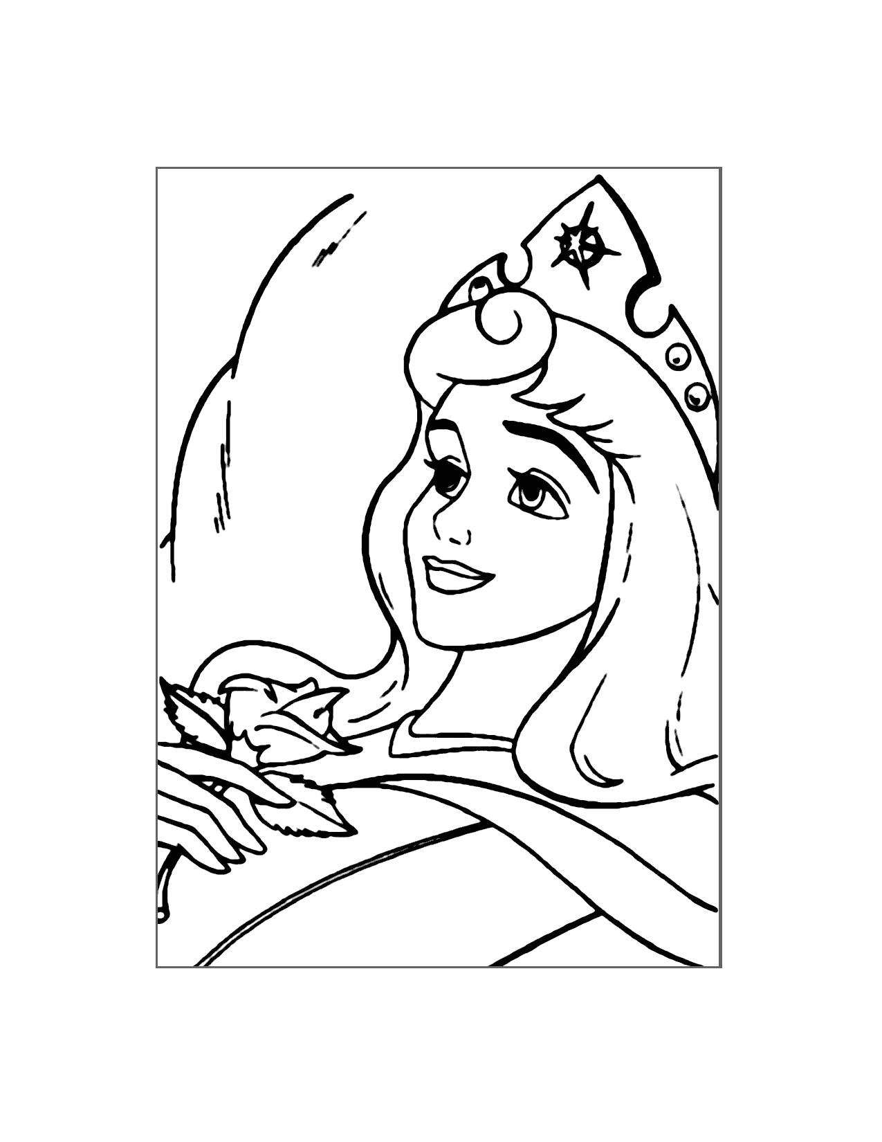 Sleeping Beauty Waking Up Coloring Page