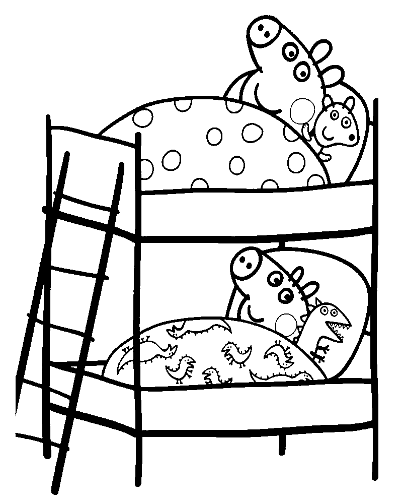 Sleeptime Peppa Pig Coloring Pages