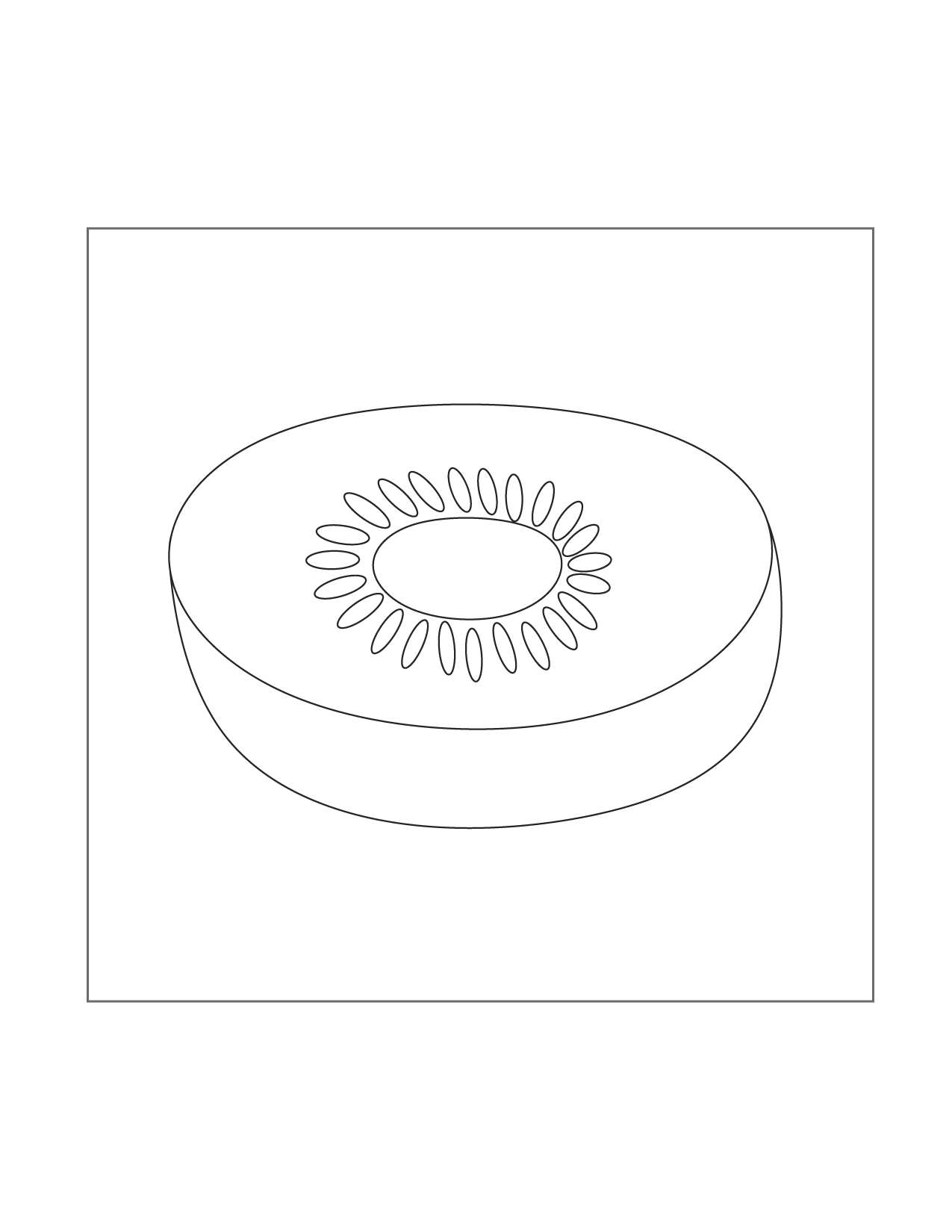 Slice Of Kiwi Coloring Page