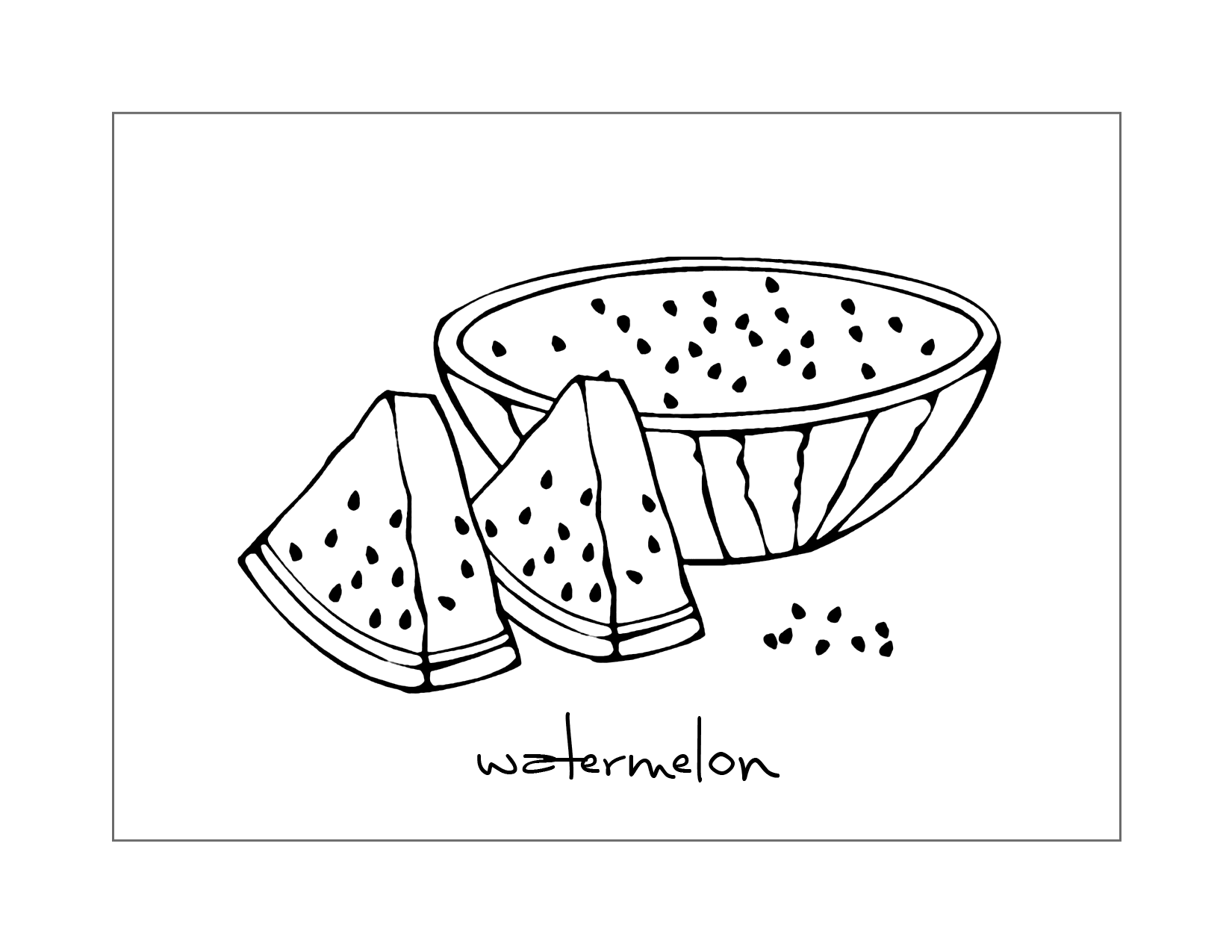 Sliced Watermelon Coloring Page