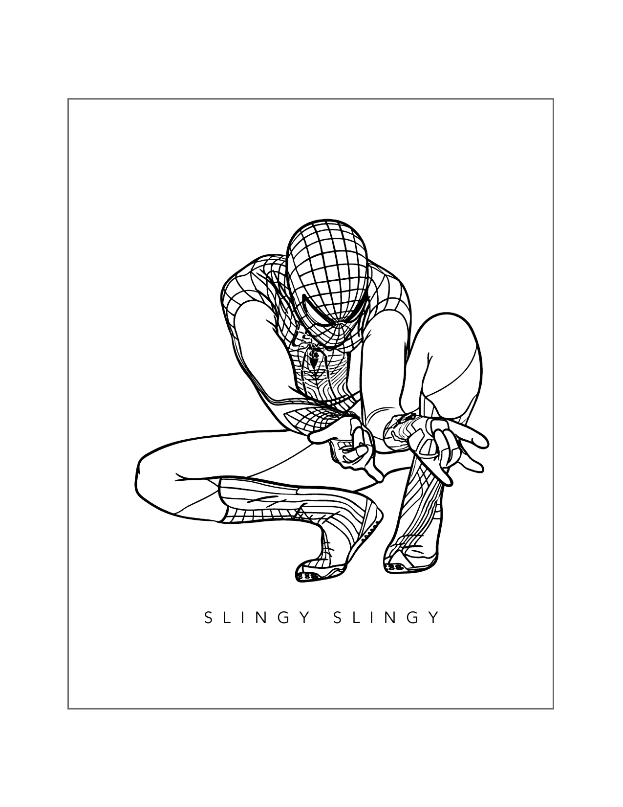 Slingy Slingy Spiderman Coloring Page