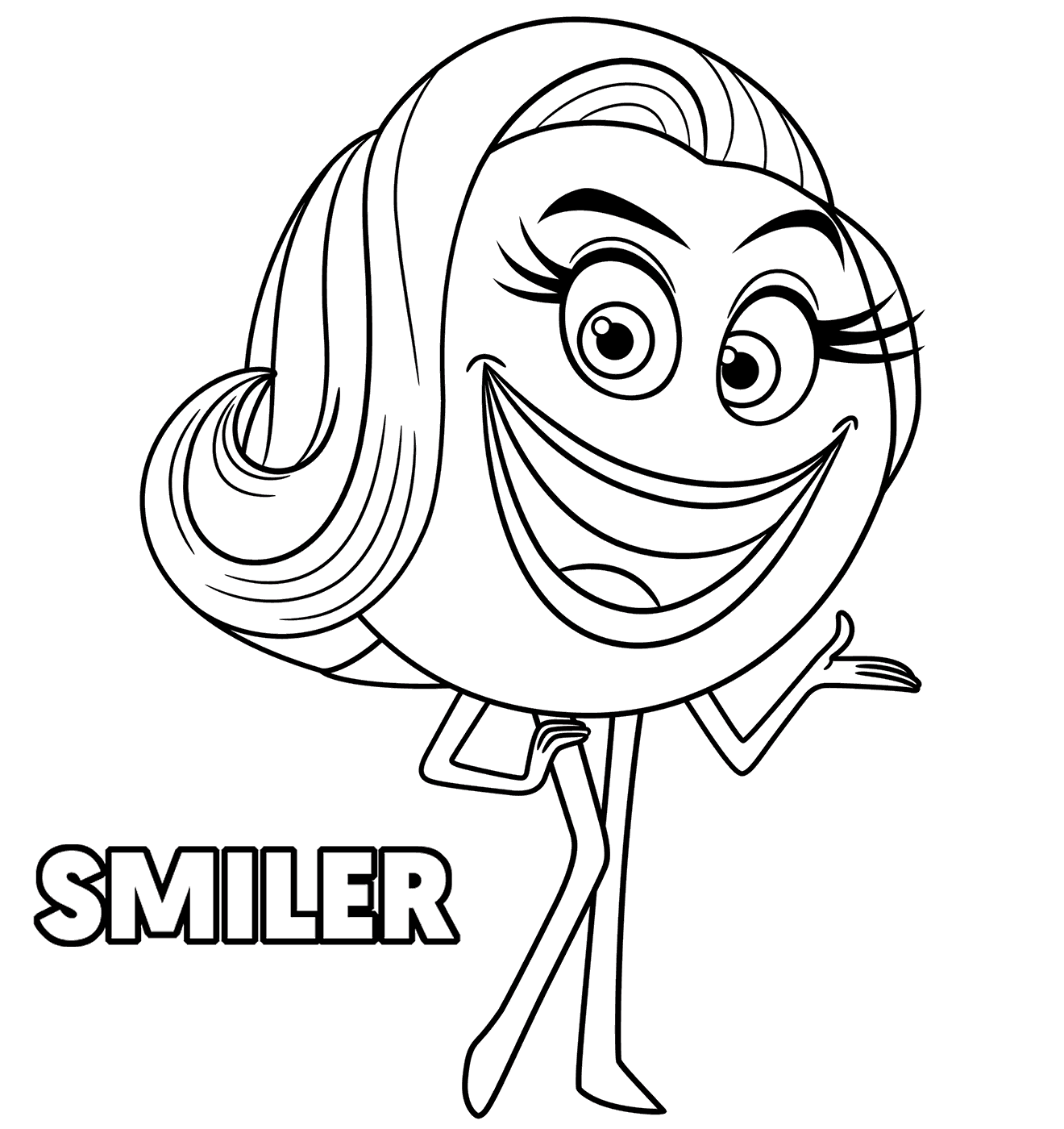 Smiler Emoji Movie Coloring Page