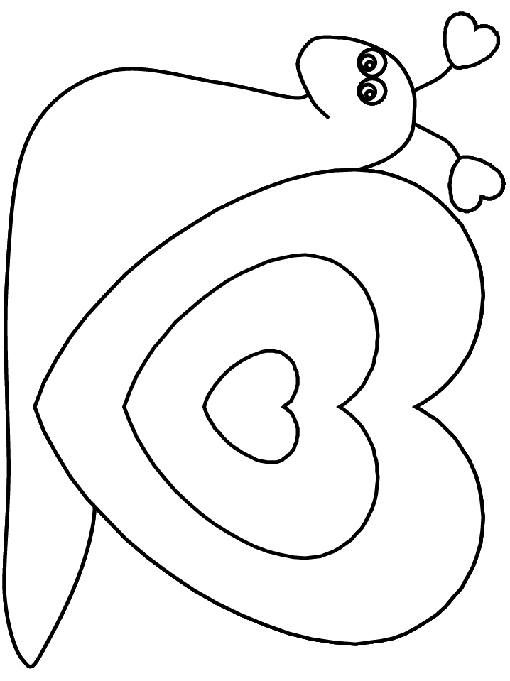 Snail Heart Coloring Page