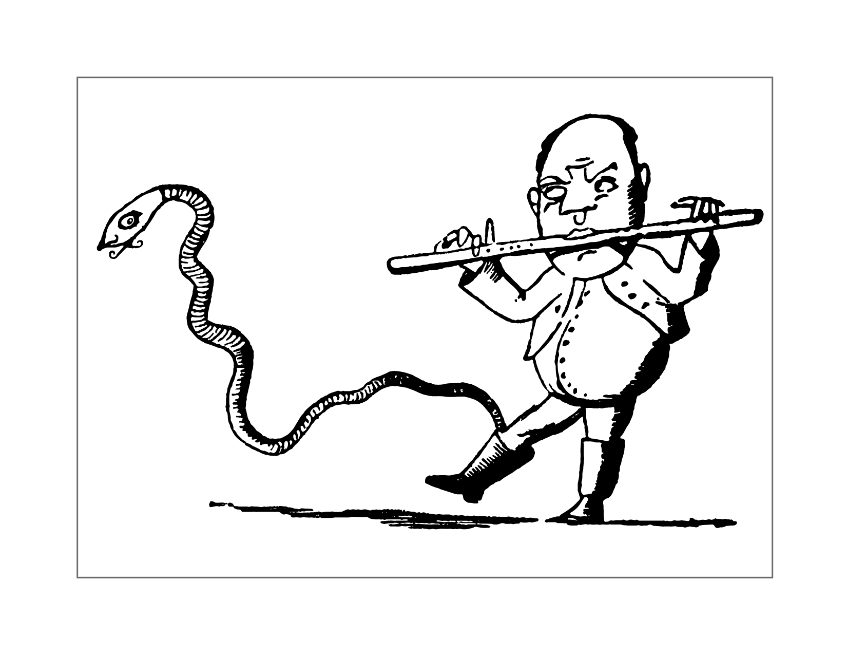 Snake Charmer Cartoon Coloring Page