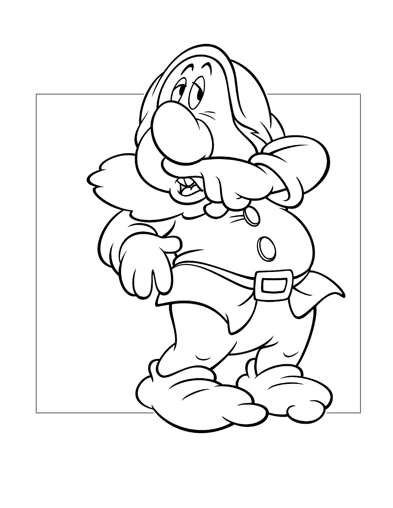Sneezy Dwarf Coloring Page