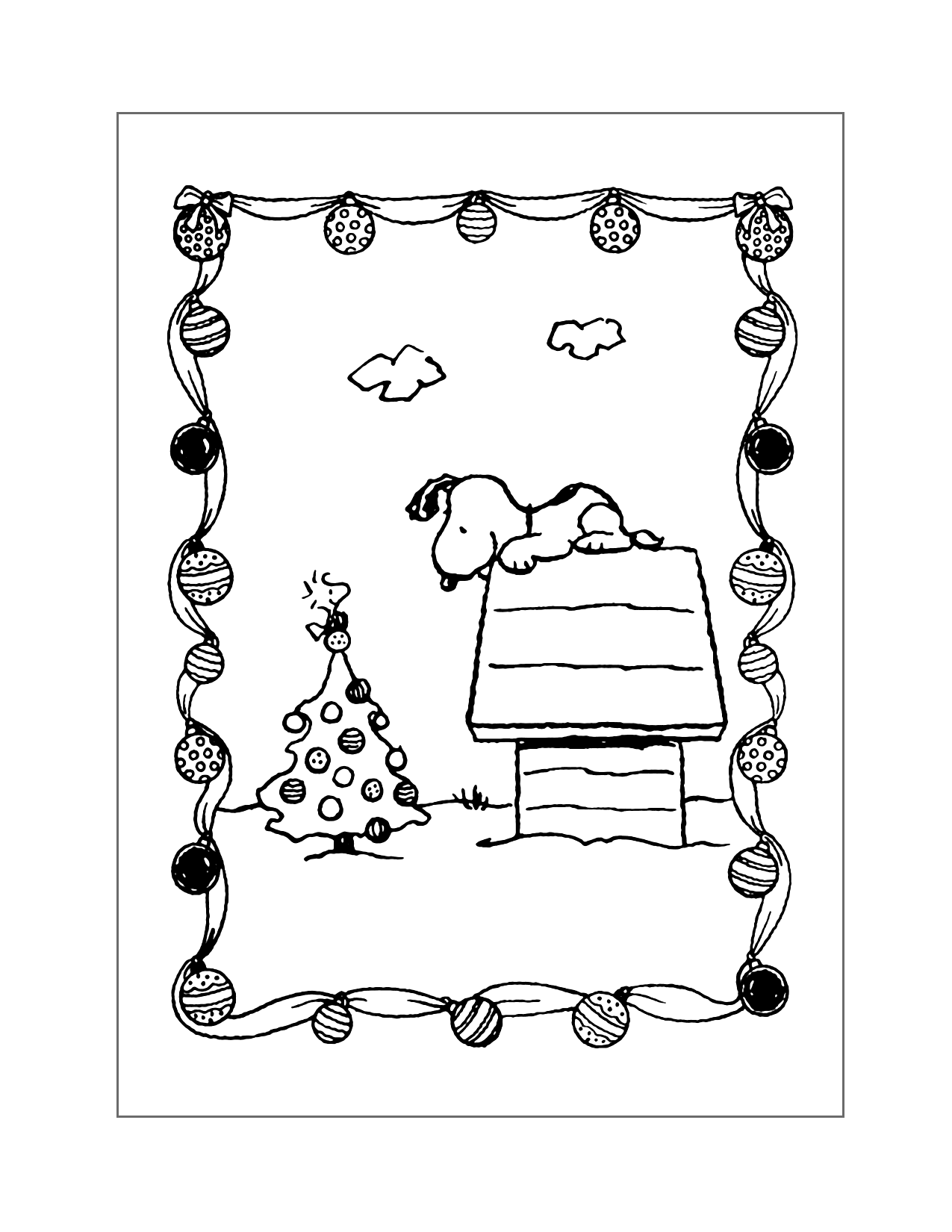 Snoopys Christmas Tree Coloring Page