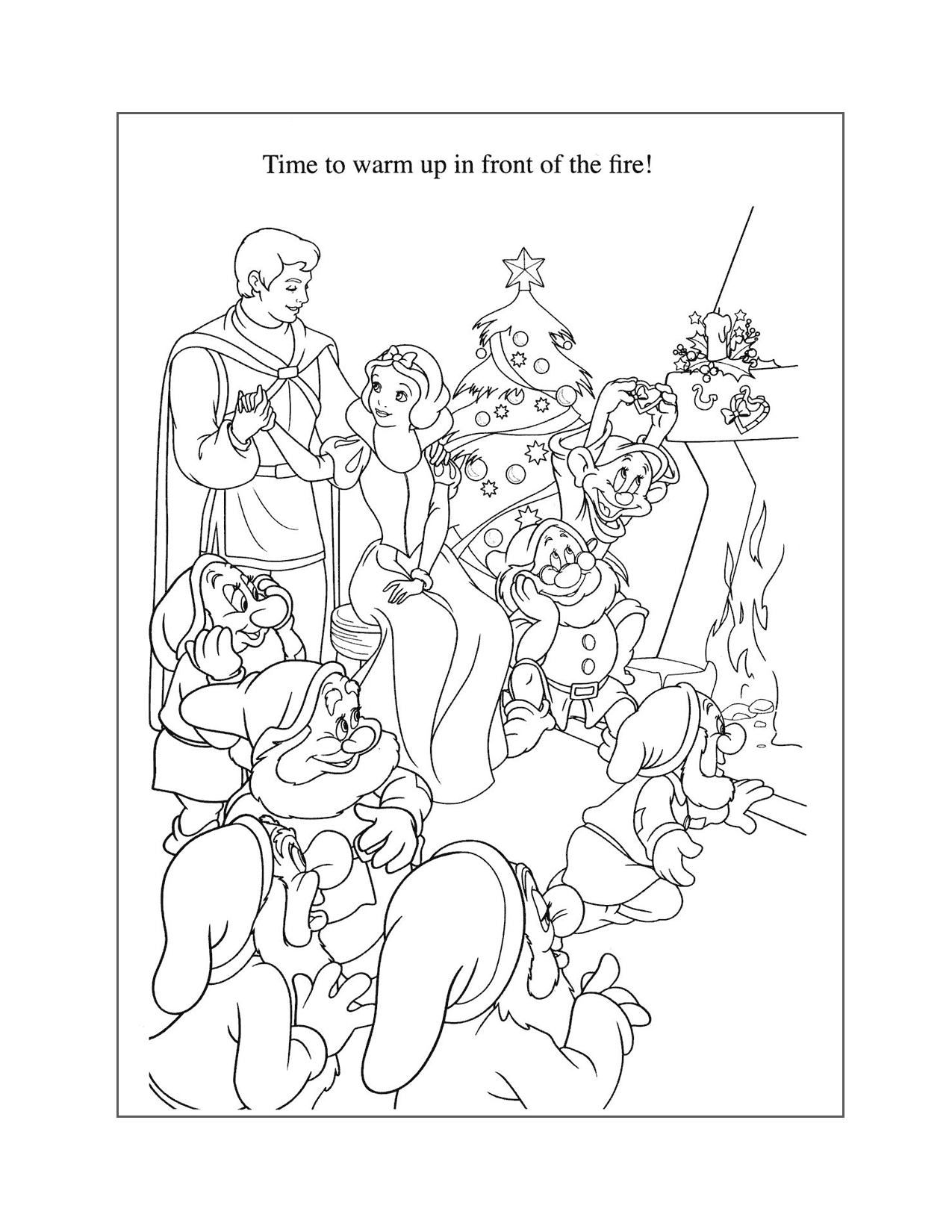 Snow White Disney Christmas Coloring Pages