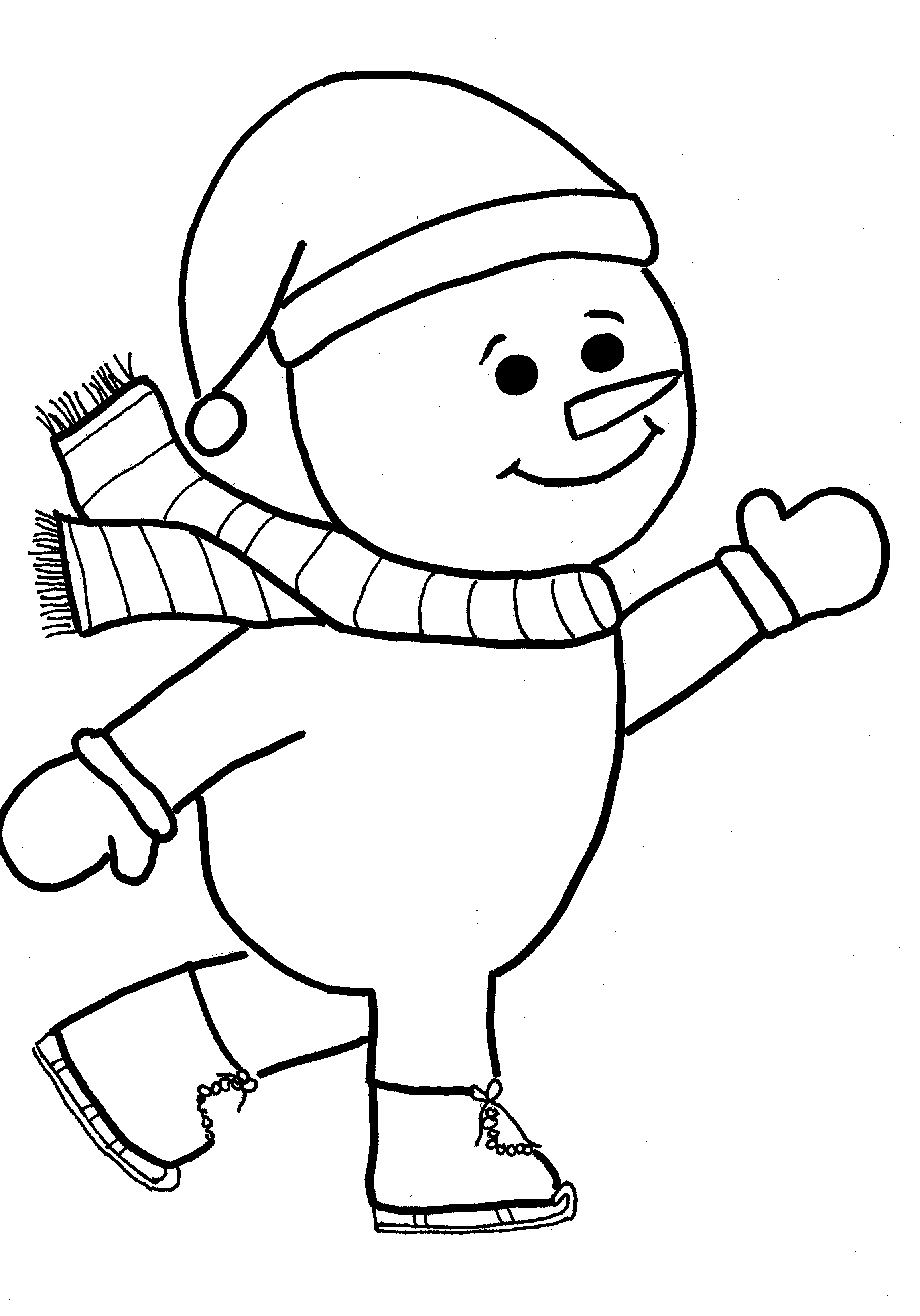 Snowman Ice Skating Coloring Pages