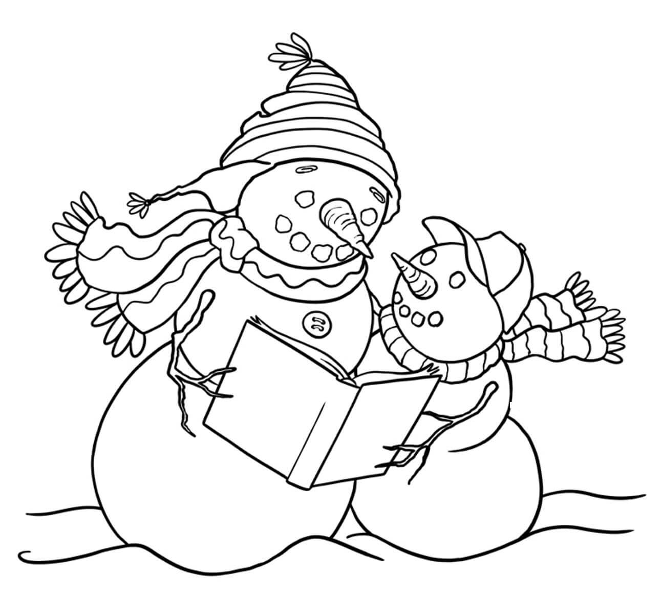 Snowman and Son Coloring Pages