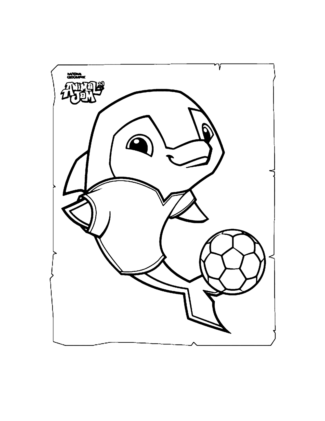 Soccer Dolphin Animal Jam Coloring Page
